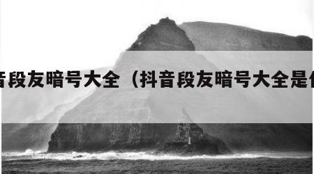 抖音段友暗号大全（抖音段友暗号大全是什么）