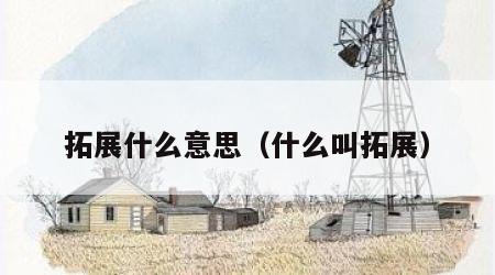 拓展什么意思（什么叫拓展）