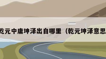 乾元中庸坤泽出自哪里（乾元坤泽意思）