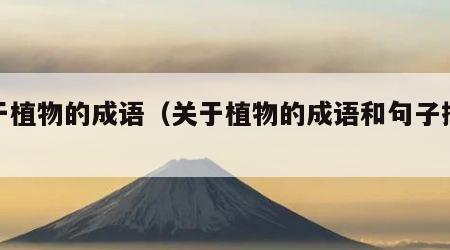 关于植物的成语（关于植物的成语和句子摘抄）