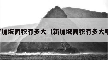 新加坡面积有多大（新加坡面积有多大啊）