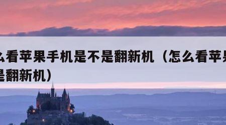 怎么看苹果手机是不是翻新机（怎么看苹果是不是翻新机）