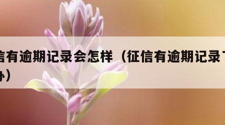 征信有逾期记录会怎样（征信有逾期记录了怎么办）