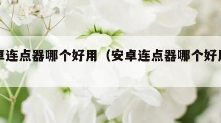 安卓连点器哪个好用（安卓连点器哪个好用一点）