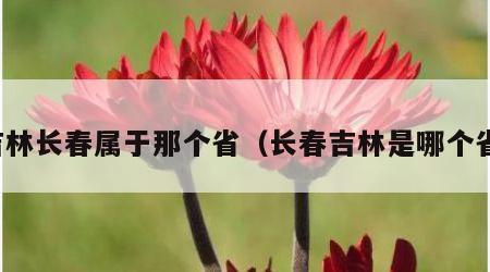 吉林长春属于那个省（长春吉林是哪个省）