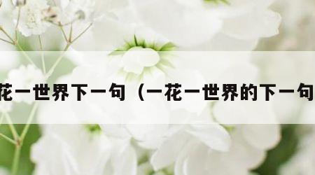一花一世界下一句（一花一世界的下一句是）