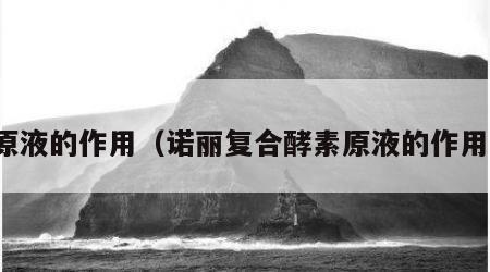 原液的作用（诺丽复合酵素原液的作用）