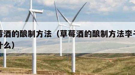 草莓酒的酿制方法（草莓酒的酿制方法李子柒是什么）