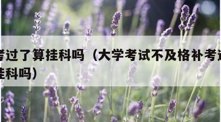 补考过了算挂科吗（大学考试不及格补考过了算挂科吗）