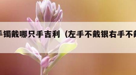 银手镯戴哪只手吉利（左手不戴银右手不戴金）