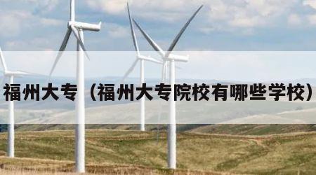 福州大专（福州大专院校有哪些学校）