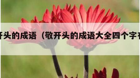 敬开头的成语（敬开头的成语大全四个字有哪些）