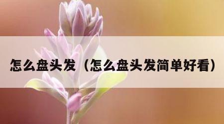 怎么盘头发（怎么盘头发简单好看）