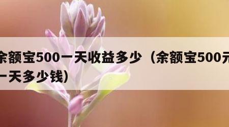 余额宝500一天收益多少（余额宝500元一天多少钱）