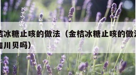 金桔冰糖止咳的做法（金桔冰糖止咳的做法可以加川贝吗）