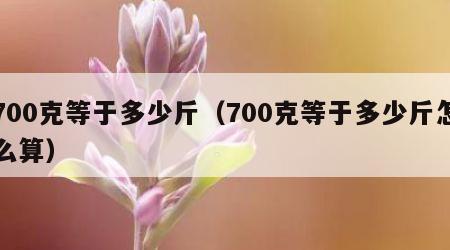 700克等于多少斤（700克等于多少斤怎么算）