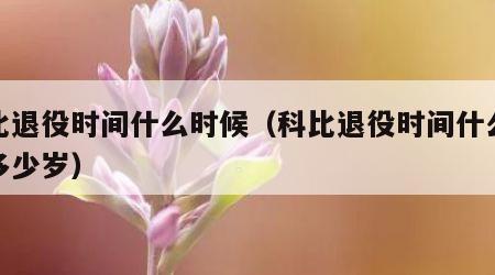 科比退役时间什么时候（科比退役时间什么时候多少岁）