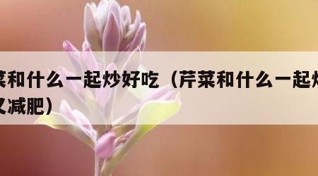 芹菜和什么一起炒好吃（芹菜和什么一起炒好吃又减肥）