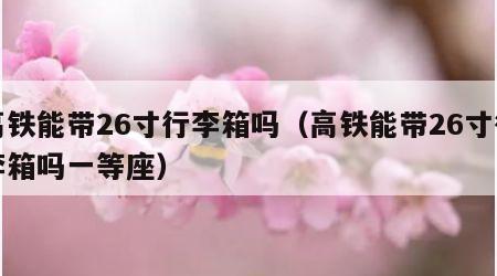 高铁能带26寸行李箱吗（高铁能带26寸行李箱吗一等座）