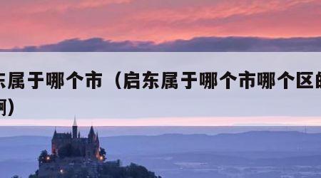 启东属于哪个市（启东属于哪个市哪个区的城市啊）