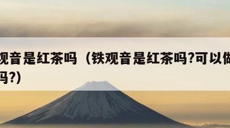 铁观音是红茶吗（铁观音是红茶吗?可以做奶茶吗?）
