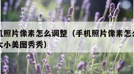手机照片像素怎么调整（手机照片像素怎么调整大小美图秀秀）