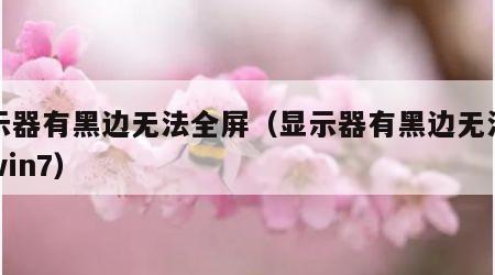 显示器有黑边无法全屏（显示器有黑边无法全屏win7）