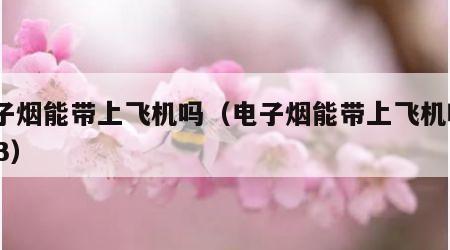 电子烟能带上飞机吗（电子烟能带上飞机吗2023）