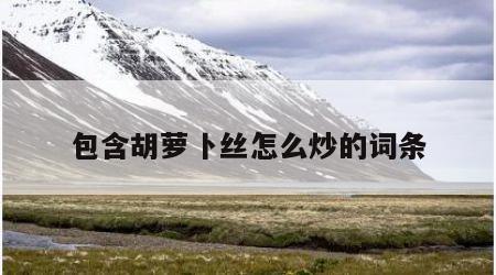 包含胡萝卜丝怎么炒的词条