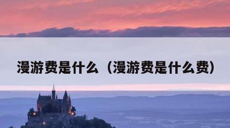 漫游费是什么（漫游费是什么费）