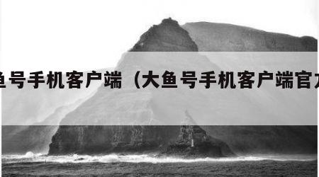 大鱼号手机客户端（大鱼号手机客户端官方下载）