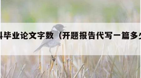 本科毕业论文字数（开题报告代写一篇多少钱）