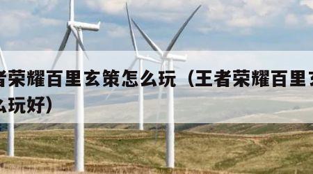 王者荣耀百里玄策怎么玩（王者荣耀百里玄策怎么玩好）