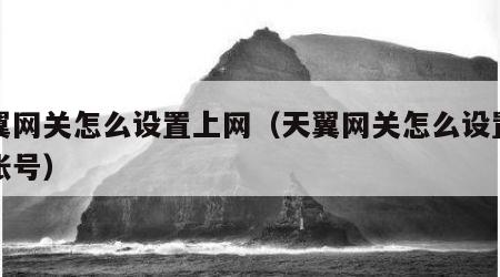 天翼网关怎么设置上网（天翼网关怎么设置上网帐号）
