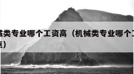 机械类专业哪个工资高（机械类专业哪个工资高点）