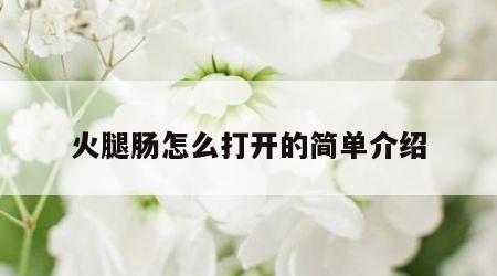 火腿肠怎么打开的简单介绍