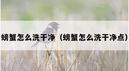 螃蟹怎么洗干净（螃蟹怎么洗干净点）