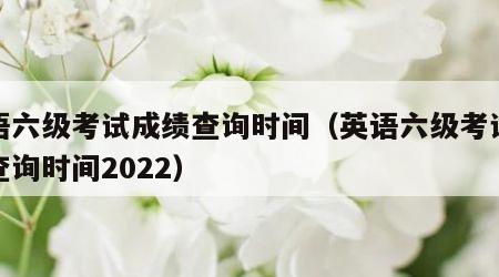 英语六级考试成绩查询时间（英语六级考试成绩查询时间2022）