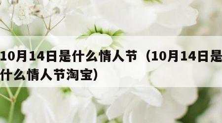 10月14日是什么情人节（10月14日是什么情人节淘宝）