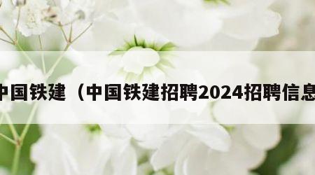 中国铁建（中国铁建招聘2024招聘信息）
