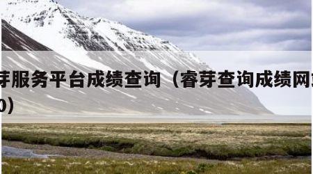 睿芽服务平台成绩查询（睿芽查询成绩网站2020）