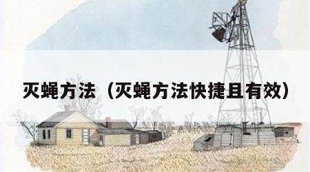 灭蝇方法（灭蝇方法快捷且有效）