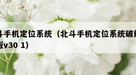 北斗手机定位系统（北斗手机定位系统破解免费版v30 1）