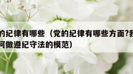 党的纪律有哪些（党的纪律有哪些方面?我们如何做遵纪守法的模范）