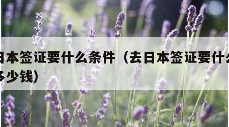 去日本签证要什么条件（去日本签证要什么条件多少钱）