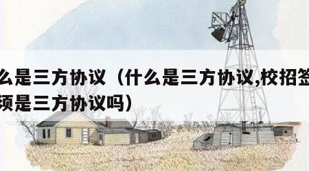 什么是三方协议（什么是三方协议,校招签约必须是三方协议吗）