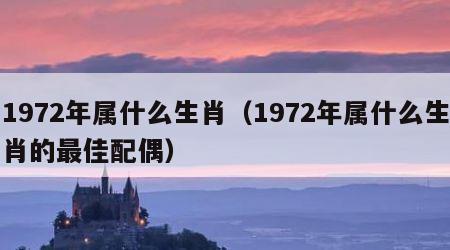 1972年属什么生肖（1972年属什么生肖的最佳配偶）
