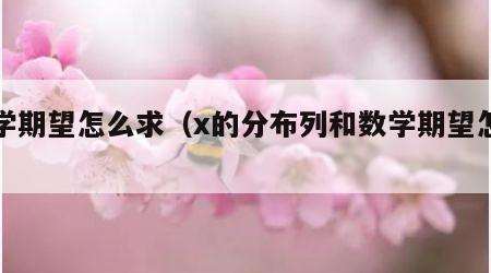 数学期望怎么求（x的分布列和数学期望怎么求）