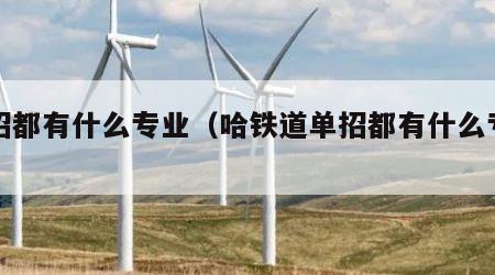 单招都有什么专业（哈铁道单招都有什么专业）