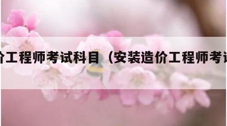 造价工程师考试科目（安装造价工程师考试科目）